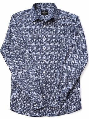 Rodd & Gunn Sports Fit Navy Floral Abstract Button Down Shirt XL Italian Fabric